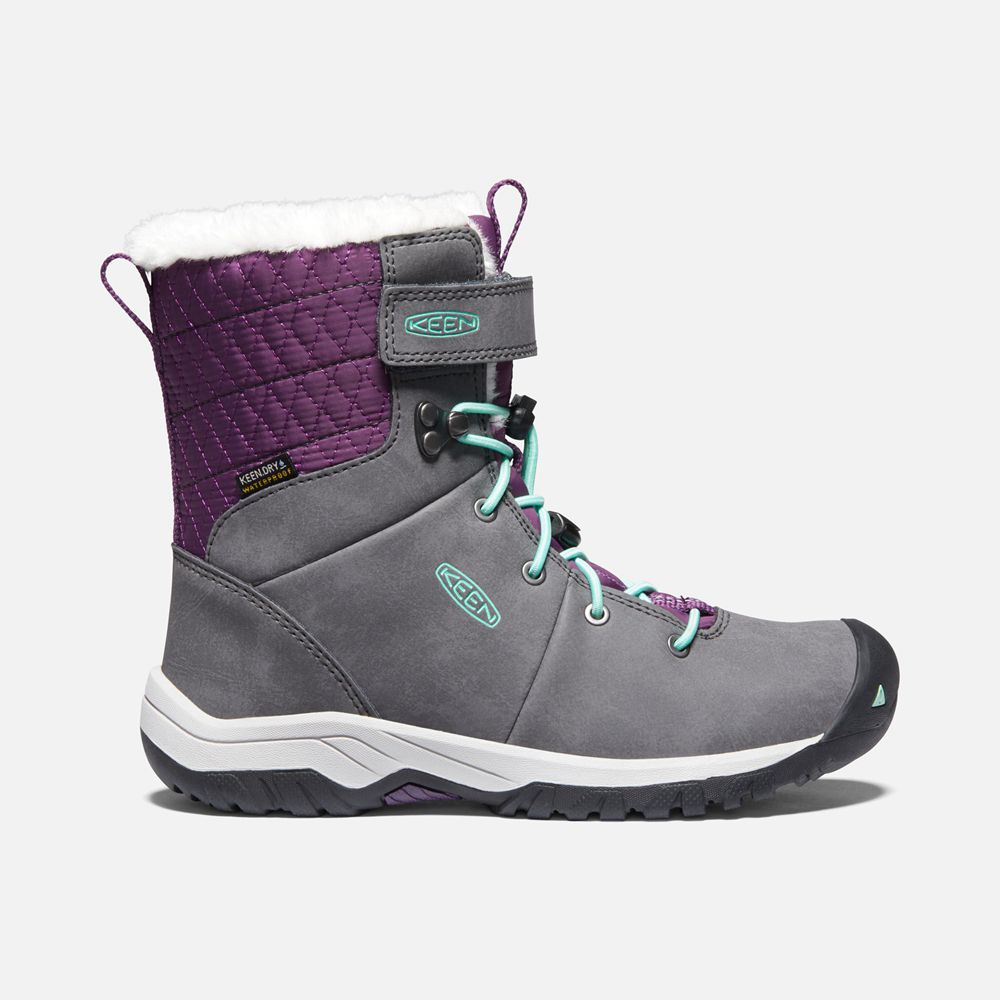 Botas de Invierno Keen Mexico Grises/Morados - Niños Hoodoo Iii Waterproof - LW3871062